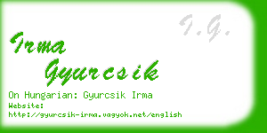 irma gyurcsik business card